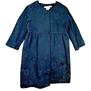 Vintage Studio M Dress Womens Small P Black Jacquard Pretty Goth Empire Waist